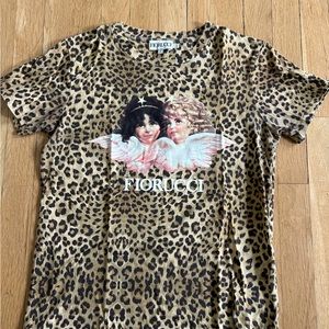 Fiorucci Leopard Print Angels Graphic T-Shirt